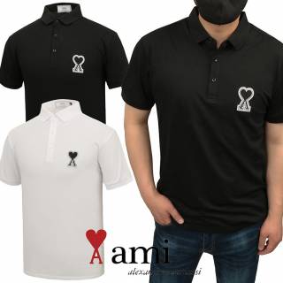 ami-24ss-블랙하트자수-pk-티셔츠-명품 레플리카 미러 SA급